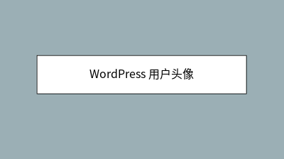 WordPress 用户头像 WordPress 用户头像