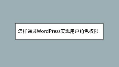 怎样通过WordPress实现用户角色权限自定义 怎样通过WordPress实现用户角色权限自定义