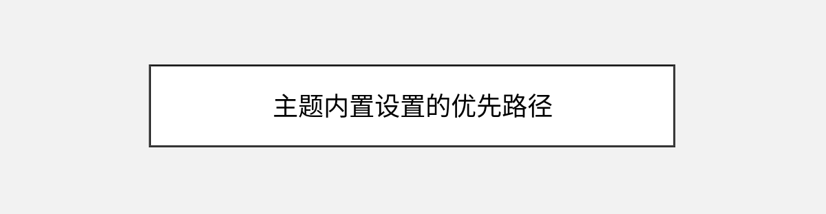 主题内置设置的优先路径 主题内置设置的优先路径