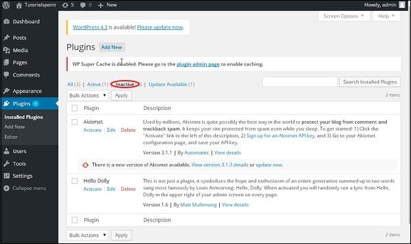 Wordpress Plugin Settings