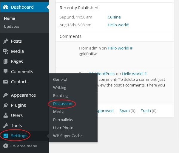 WordPress Moderate Comments