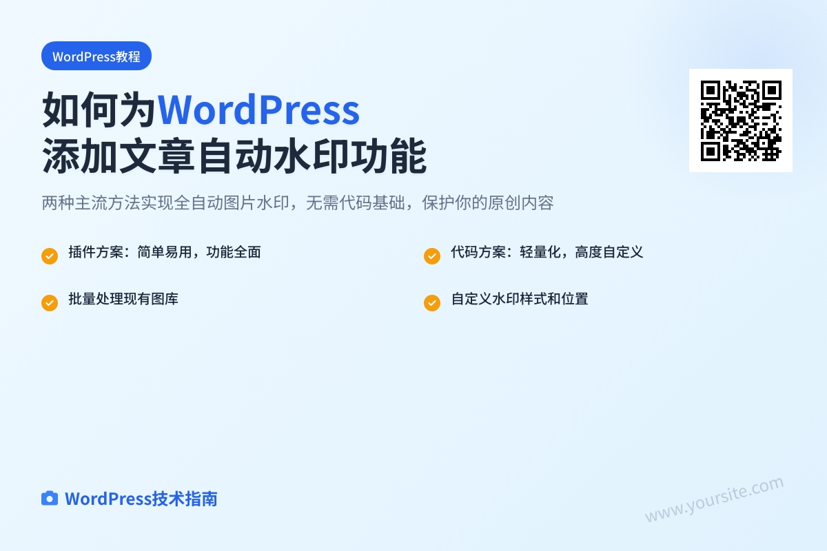 如何为WordPress添加文章自动水印功能