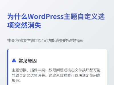 为什么WordPress主题自定义选项突然消失 为什么WordPress主题自定义选项突然消失