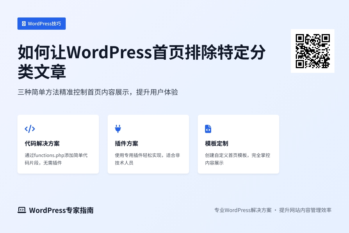 如何让WordPress首页排除特定分类文章
