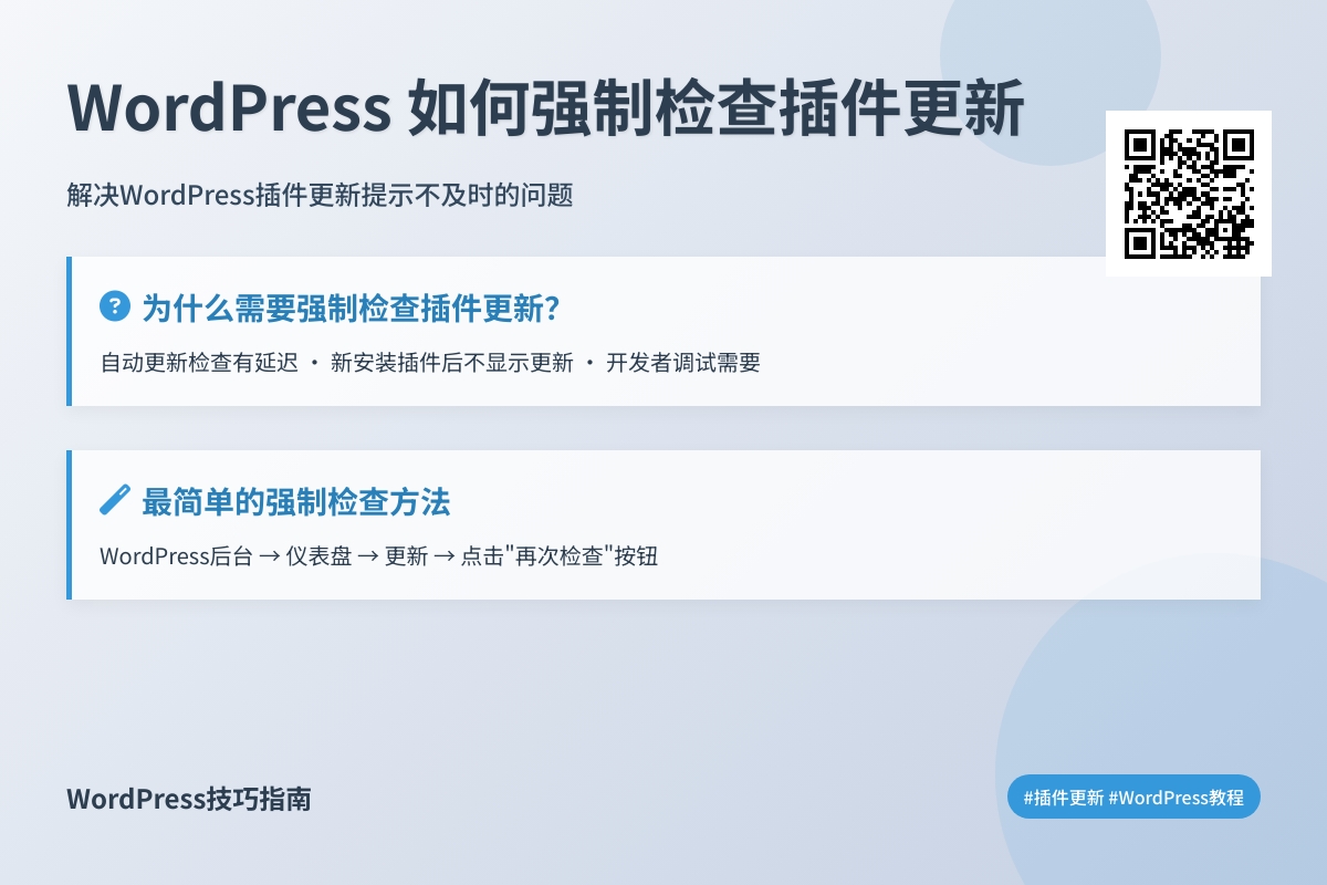 WordPress 如何强制检查插件更新