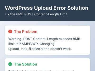 PHP Warning: POST Content-Length of 8978294 bytes exceeds the limit of 8388608 bytes in Unknown on line 0 PHP Warning: POST Content-Length of 8978294 bytes exceeds the limit of 8388608 bytes in Unknown on line 0