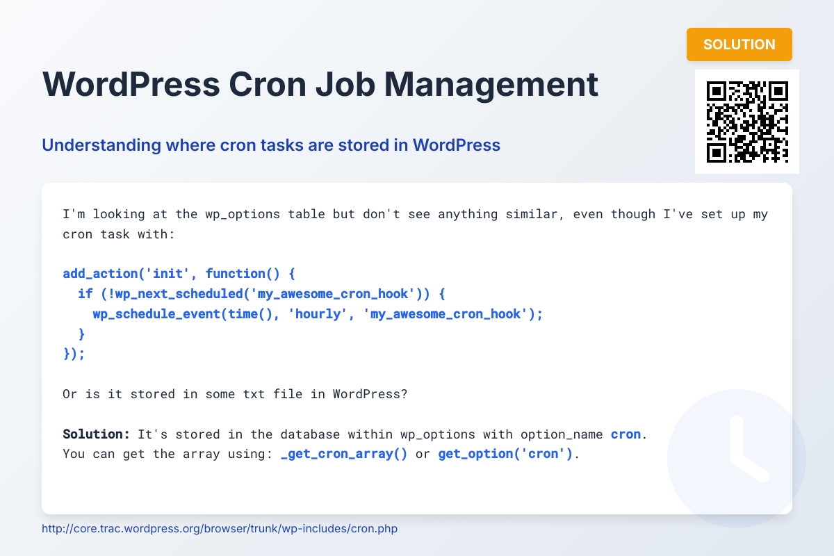 WordPress数据库中存储 wp_cron 任务的字段是什么