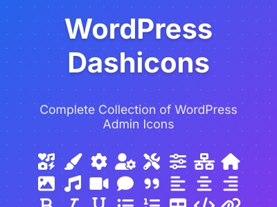 WordPress 后台所有图标（dashicons）一览以及用法