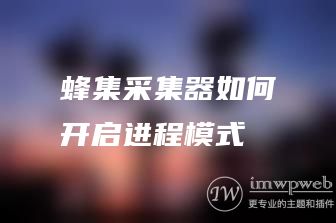 蜂集采集器如何开启进程模式 蜂集采集器如何开启进程模式