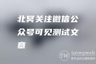 北冥关注微信公众号可见测试文章