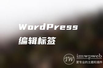 WordPress 编辑标签 WordPress 编辑标签