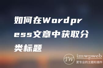 如何在WordPress文章中获取分类标题